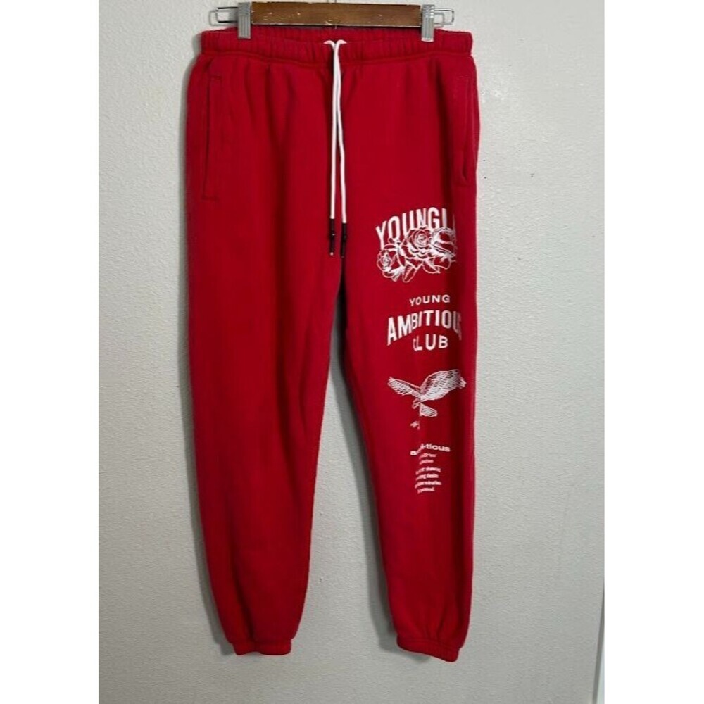 Young LA Immortal Joggers Men's L Red Sweatpants Drawstring - Picture 2 of 11